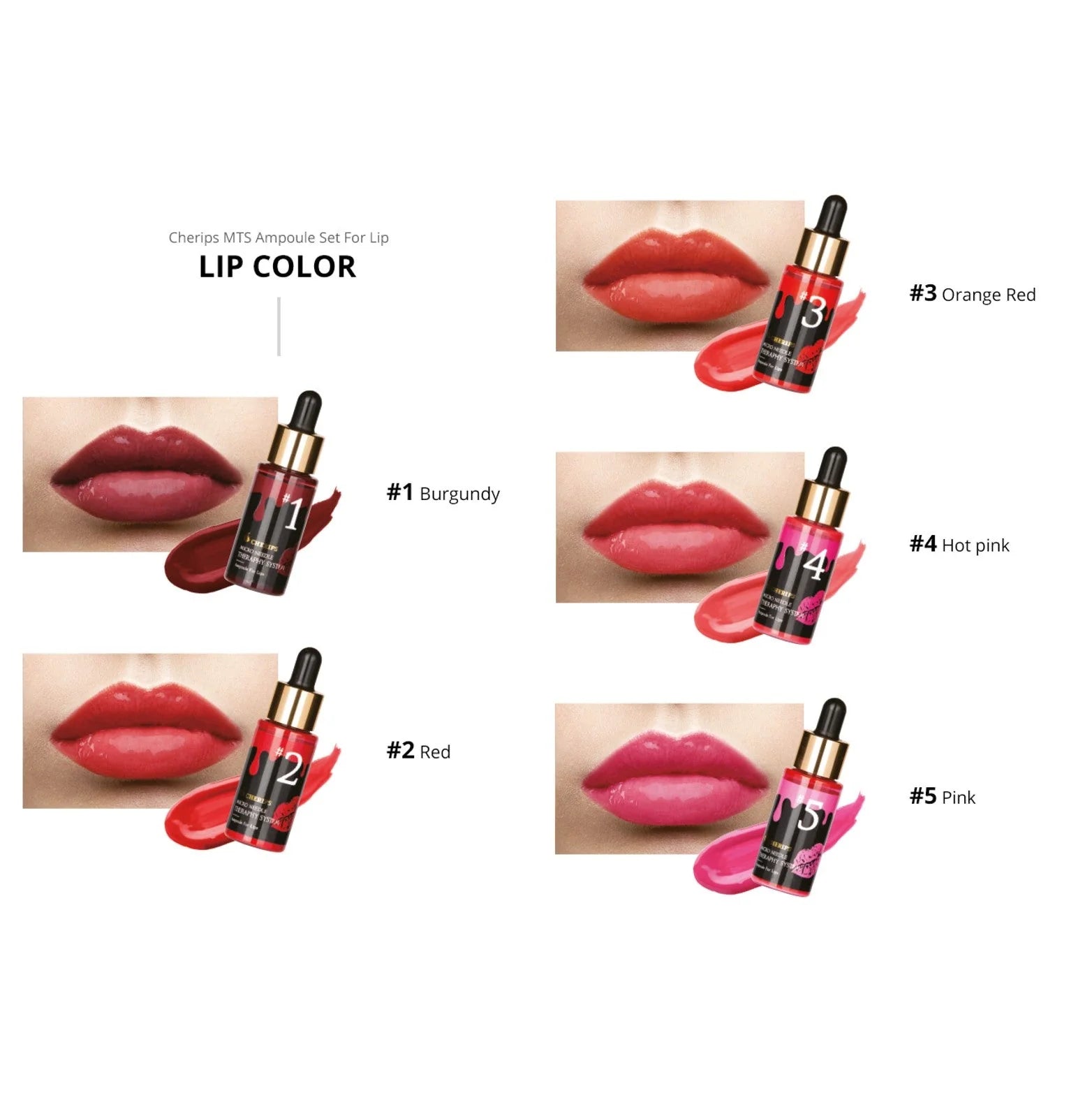 Cherips Micro Needling Therapy Systems (MTS) Ampoule Set For Lips 7X30ml-Premiumdermalmart.com