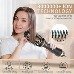 Hair straightener 4 in 1 hair brush 1000w hair dryer hot air brush comb hair straightener styler volumizer hair straightener - Premium Dermal Mart