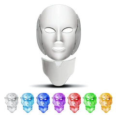 LED-gesichtsmasker mei nekke - Koreaanske fotonterapy - 7 kleuren ljocht-Premiumdermalmart.com