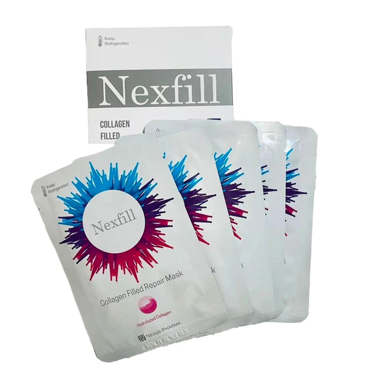Nexfill კოლაგენის ფურცლის ნიღაბი (კომპლექტი 5 ცალი)-Premiumdermalmart.com