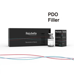 Yntroduksje fan Rejubella - PDO dermal filler - PDO 150 mg + CMC 150 mg (5 vials). Rejubella PDO dermal filler is gearstald út in hyaluronic acid polymeer gel ôflaat fan in nije foarm fan PDO, dy't mear as in ieu stabiliteit hat oantoand.-Premiumdermalmart.com