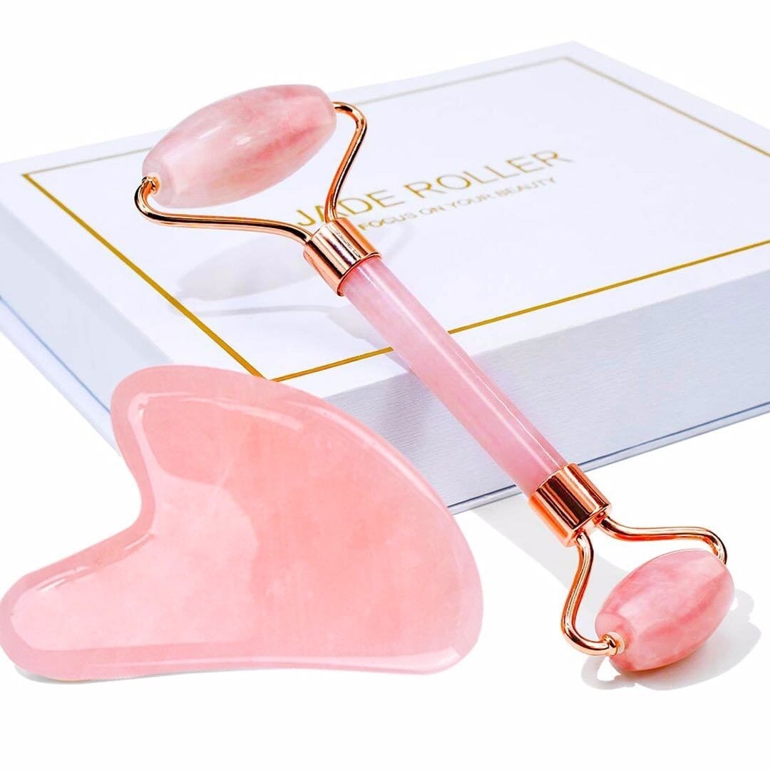 Beauty Facial Massage Tool Jade Roller With a gift - Premium Dermal Mart