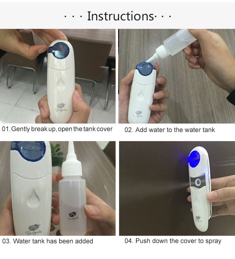Beauty Moisturizer Ionic Rechargeable Portable Nano Sprayer Facial Steamer Machine - Premium Dermal Mart